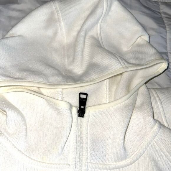 Andrew Marc Womens White Full-Zip Hooded Jacket S Polyester & Fleece - Picture 5 of 8